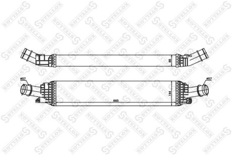 Радіатор інтеркулера Audi Q5 2.0TFSi/2.0TDi 08> STELLOX 1040184SX (фото 1)