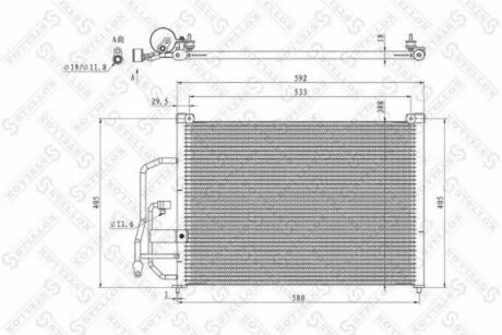 Радиатор кондиционера Lanos Sens STELLOX 1045042SX
