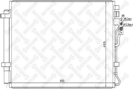 Радіатор кондиціонера KIA Sorento 2.4/3.5 11.09- STELLOX 10-45707-SX (фото 1)