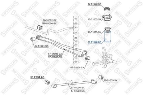 Пильовик амортизатора заднього Accent 95-04 STELLOX 1151002SX (фото 1)