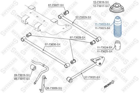 Пильник амортизатора підвіски задньої Daewoo Lacetti Sedan/Hatchback 04> STELLOX 1173022SX (фото 1)