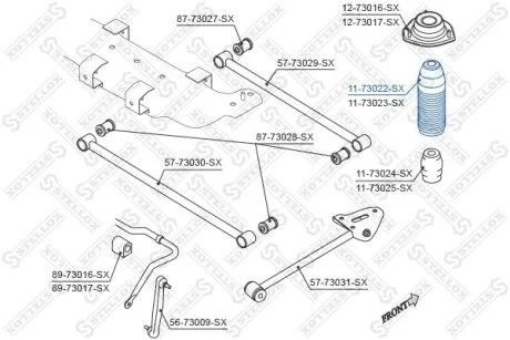 Пильник амортизатора підвіски задньої Daewoo Lacetti Sedan/Hatchback 04> STELLOX 1173022SX (фото 1)