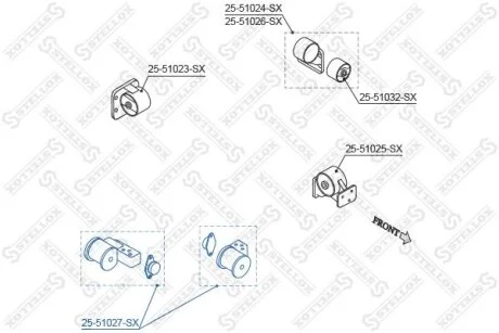 Опора двигуна права Accent DOHC STELLOX 2551027SX