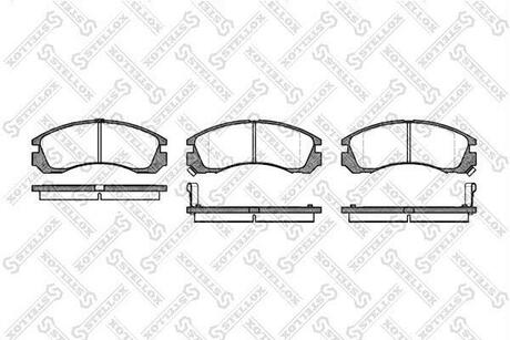 Тормозные колодки дисковые перед. Mitsubishi Challenger/L400/Lancer Evolution/Montero Sport/Outlander/Pajero STELLOX 365 002-SX (фото 1)