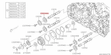 Шестерня розподільника 20A 20B 20I 20IS 25A 25B SUBARU 13024AA340 (фото 1)
