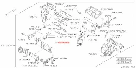 Радиатор системы отопления SUBARU 72130AJ010