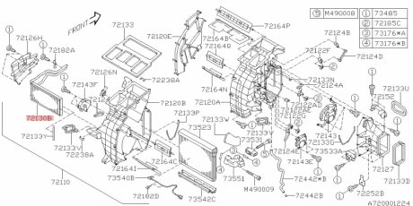 Радиатор печки салона SUBARU 72130XA00A