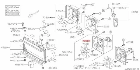 Кожух вентилятора радіатора охолоджування SUBARU 73313FJ001 (фото 1)