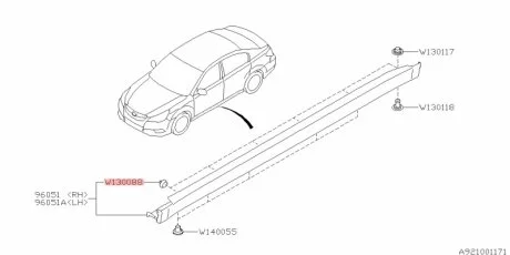 Клипса крепежная SUBARU 909130088