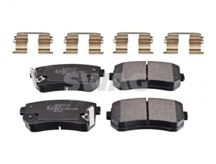 Комплект гальмівних колодок (задніх) Hyundai Accent/I20/I30/Ix35/Sonata/Kia Ceed/Rio/Sportage 1.2-3.3 05- SWAG 33107359 (фото 1)