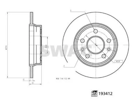 Фото tarcza ham. RENAULT KANGOO III 21- SWAG 33111227 Tarcza ham. RENAULT KANGOO III 21- SWAG 33111227