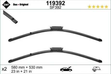 Щітка склоочисника 580+530mm LHD компл. SWF 119392