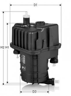 Фільтр паливний (з пристосув. для датчика води) Renault 1.5DCI 04- TECNECO GS10449P (фото 1)