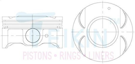 Поршни +0.25mm (к-кт на мотор) Chevrolet CRUZE F18D4 TEIKIN 30112025