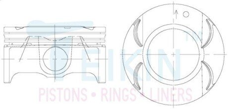 Поршни +1.00mm (к-кт на мотор) Chevrolet CRUZE, Orlando/Opel Astra, Insignia A18XER/Z18XER TEIKIN 30120100