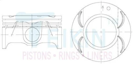 Поршни +1.00mm (к-кт на мотор) Chevrolet CRUZE, Orlando / Opel Astra, Insignia A18XER/Z18XER TEIKIN 30120100