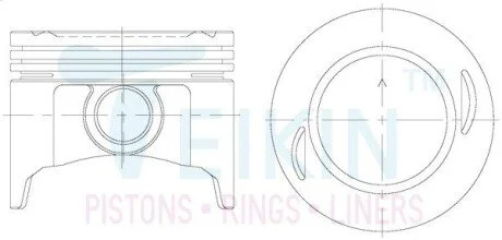 Поршни ремонт (+0.50мм) (к-кт на мотор) DAIHATSU S75 TEIKIN 32124050