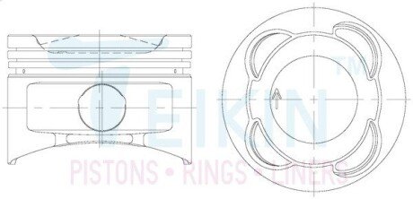 Поршни ремонт (+0.50мм) (к-кт на мотор) Daihatsu EJ-DE, EJ-VE 1.0L TEIKIN 32605050