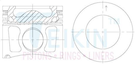 Поршні +0.50mm (к-кт на двигун) Ford Tranzit, Boxer 2,2 PUMA (P22DTE) TEIKIN 35201AG050