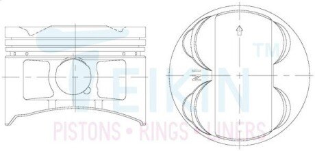 Поршні стандарт (STD) (к-кт на мотор) Honda Prelude H22A4 TEIKIN 38157STD (фото 1)