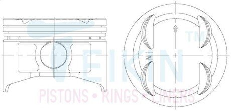 Поршні ремонт (+1.00мм) (к-кт на мотор) B20Z Honda CR-V 99г-- TEIKIN 38171100 (фото 1)