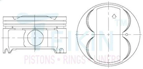 Поршні стандарт (+0.50мм) (к-кт на двигун)) J35A8 Honda Legend, Acura RL/TL 2005-2008 TEIKIN 38194050
