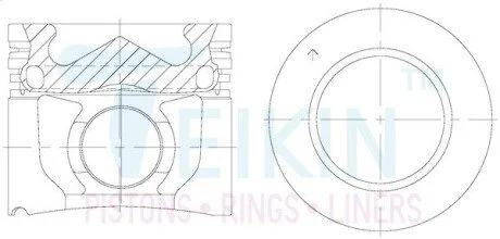 Поршні стандарт (STD) (к-кт на мотор) Honda N22A1, N22A2 2.2CDTi TEIKIN 38661AGSTD