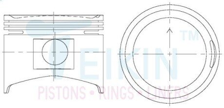 Поршни ремонт (+1.00мм) (к-кт на мотор) MAZDA E5 TEIKIN 42132100