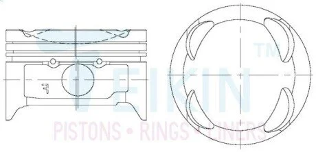 Поршні +0.50mm (к-кт на двигун) Mazda FS TEIKIN 42166050
