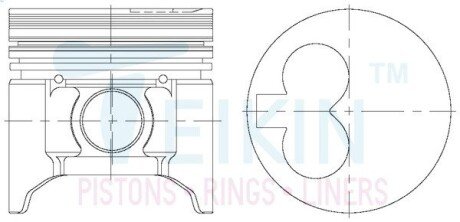 Поршни ремонт +0.50mm(к-кт на мотор) Mazda R2/RF, Kia Besta TEIKIN 42167050