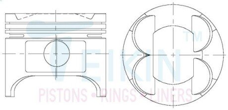 Поршни стандарт (STD) (к-кт на мотор) Mazda 2.0 (FE) TEIKIN 42193STD