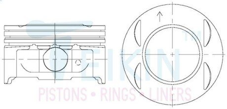 Поршни ремонт (+0.50мм) (к-кт на мотор) Mazda AJ Tribute, MPV TEIKIN 42207050