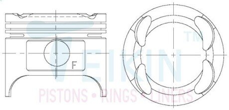Поршни ремонт (+0.50мм) (к-кт на мотор) Mazda 2.0 (FE) TEIKIN 42218050