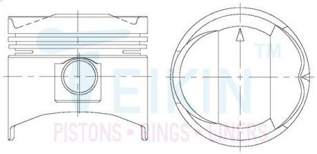 Поршни ремонт (+1.00мм) (к-кт на мотор) Mitsubishi 4G62 TEIKIN 43154100