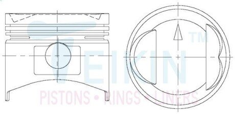 Поршни ремонт (+0.50мм) (к-кт на мотор) Mitsubishi 4G63 OLD TEIKIN 43155050