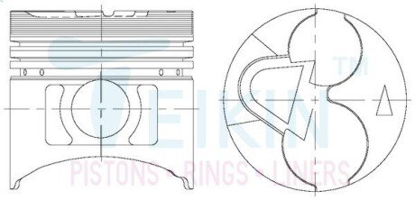 Поршни +1.00mm (к-кт на мотор) 4D56T/D4BF-T Mitsubishi Pajero, L200, L300 / Hyundai H100, H1, Gallop TEIKIN 43173100