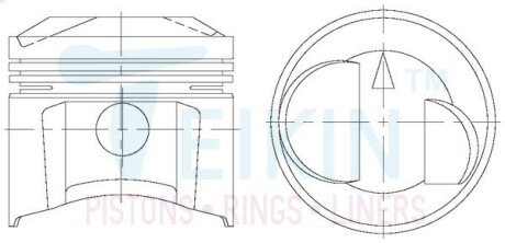 Поршни ремонт (+1.00мм) (к-кт на мотор) Mitsubishi G37B TEIKIN 43195100