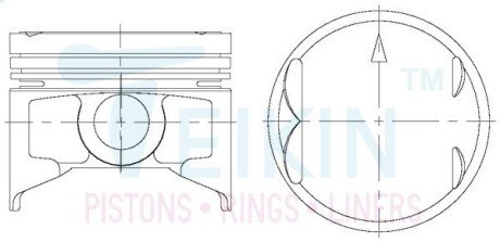 Поршни ремонт (+0.50мм) (к-кт на мотор) Mitsubishi 4G17 Colt T120SS TEIKIN 43216050
