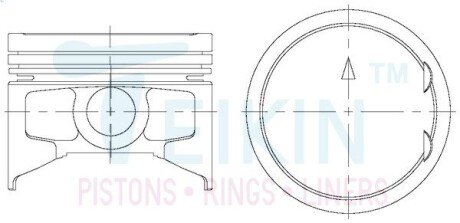 Поршни ремонт (+0.25мм) (к-кт на мотор) Mitsubishi 4G15 12V Colt, Lancer TEIKIN 43217025