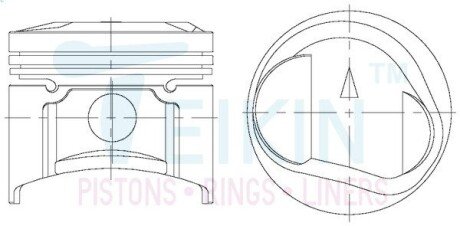 Поршни ремонт (+0.25мм) (к-кт на мотор) Mitsubishi 4G37 TEIKIN 43219025