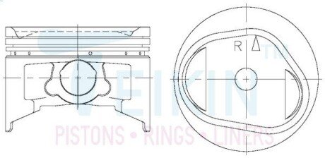Поршни ремонт (+0.25мм) (к-кт на мотор) Mitsubishi 6G72 New TEIKIN 43220025