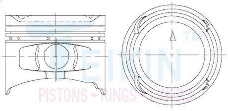 Поршни ремонт (+1.00мм) (к-кт на мотор) Mitsubishi 4G63D-T TEIKIN 43234100