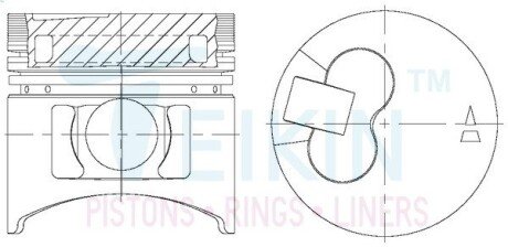 Поршни +0.50mm(к-кт на мотор) 4D56T/D4BH Mitsubishi Pajero,L200,L300/Hyundai H100,H1,Galloper TEIKIN 43242AG050 (фото 1)