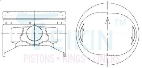 Поршні ремонт (+0.50мм) (к-кт на двигун)) Mitsubishi 6G72H TEIKIN 43249050