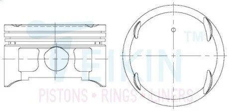 Поршни +0.25mm (к-кт на мотор) Mitsubishi Lancer 9 (CS3A) 1,6L (4G18) TEIKIN 43281025