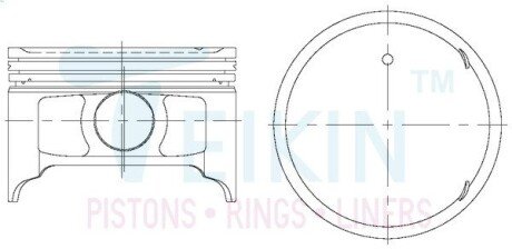 Поршни 87mm +0.25mm (к-кт на мотор) 4G69 Mitsubishi Outlander, Grandis TEIKIN 43287025