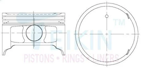 Поршни 87mm +0.50mm (к-кт на мотор) 4G69 Mitsubishi Outlander, Grandis TEIKIN 43287050