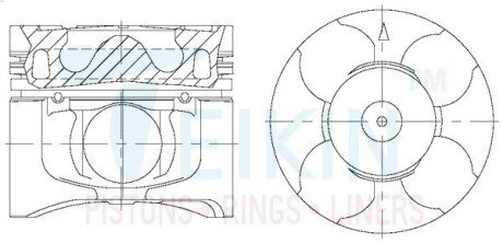 Поршни +1.00мм Alfin Gallery (к-кт на мотор) 4D56T Mitsubishi L200/Pajero Sport с 2010г TEIKIN 43300AG050