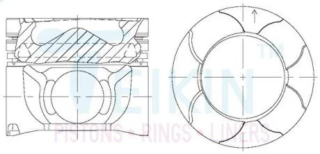Поршні +0.50mm Alfin Gallery (к-кт на двигун) 4N15 Mitsubishi L200/Pajero Sport TEIKIN 43301AGSTD