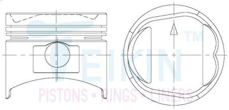 Поршни ремонт (+1.00мм) (к-кт на мотор) Mitsubishi G63B-II TEIKIN 43621100